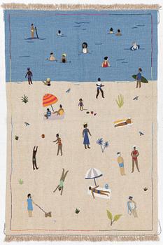 Rug, hand-embroidered Kelim, c 184 x 123 cm.