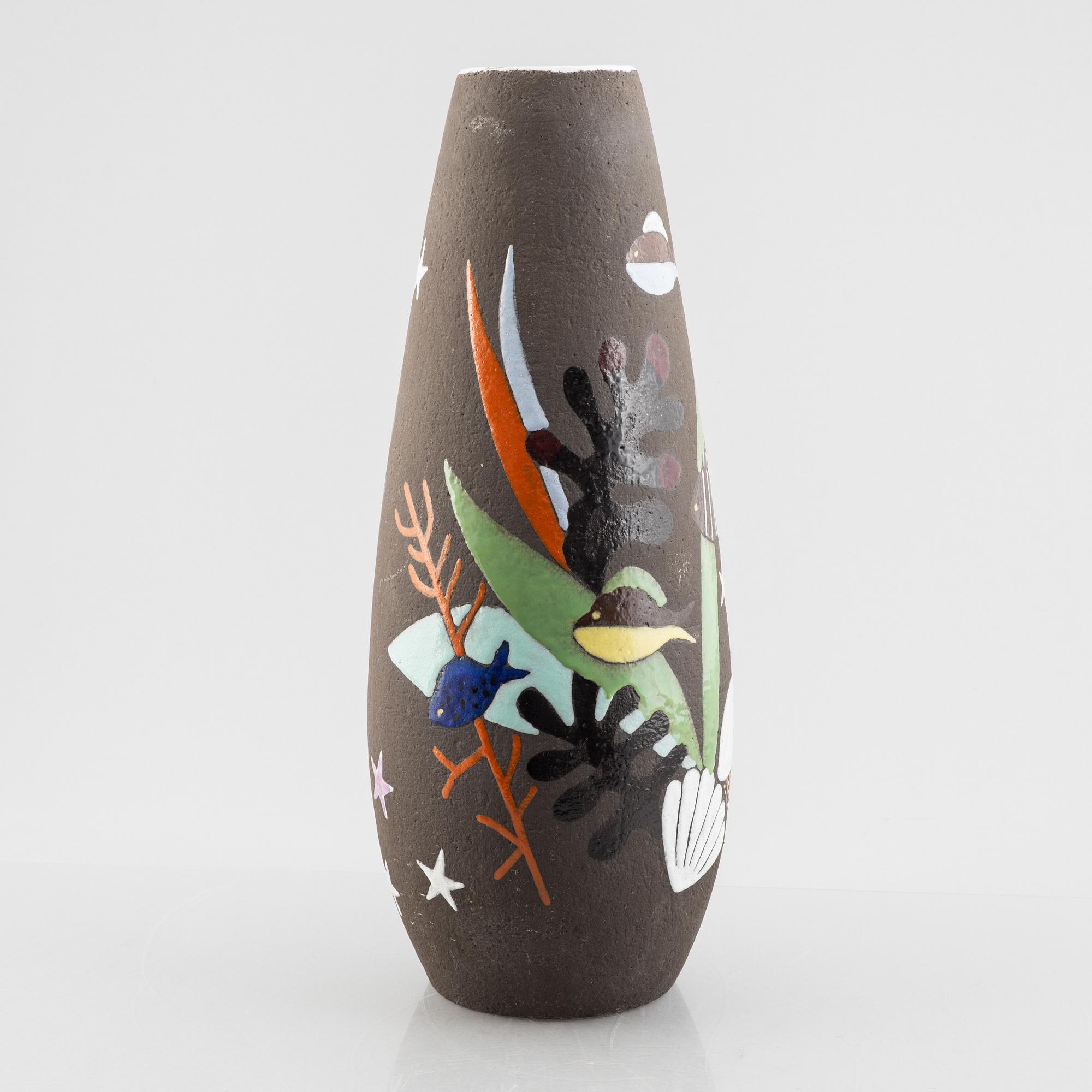 Anna-Lisa Thomson, a floor vase, 'Havsflora', Upsala-Ekeby,  1956-1964.