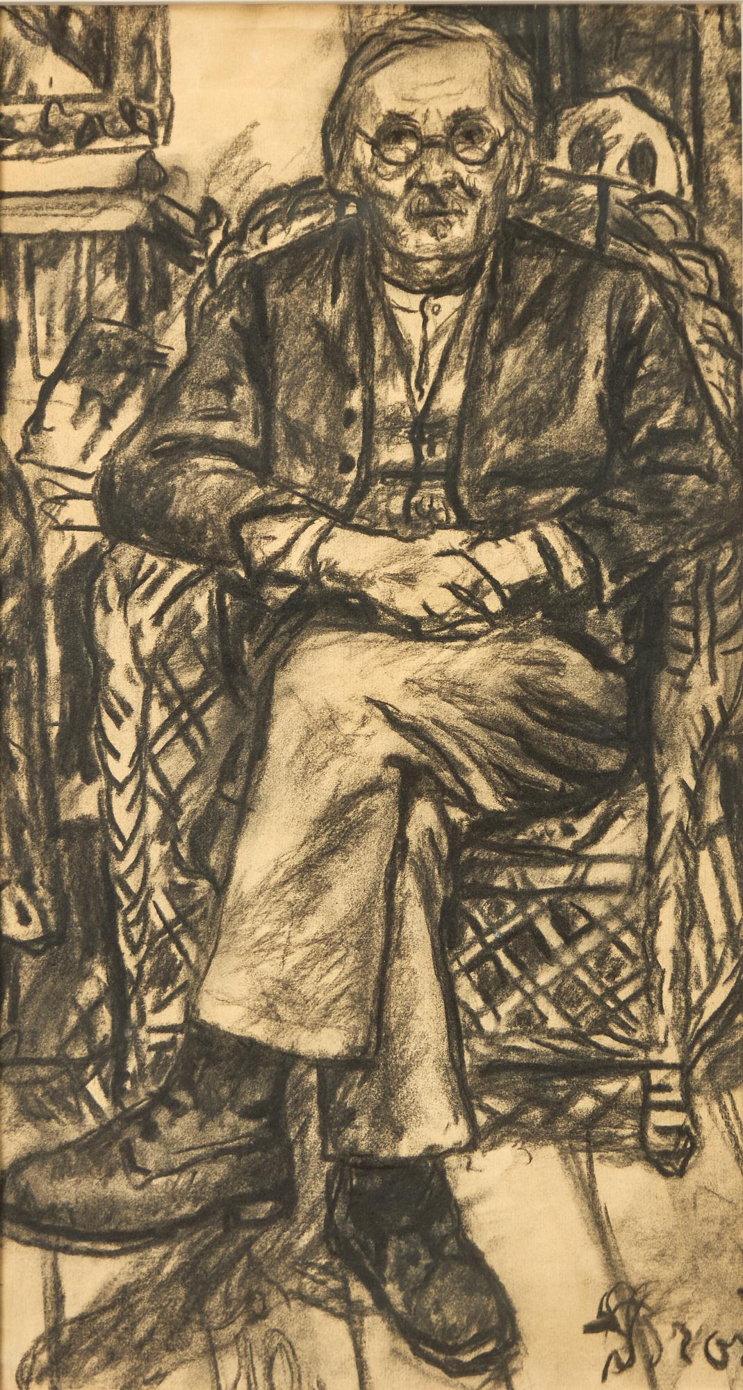 Bror Hjorth, Portrait of a man with glasses.