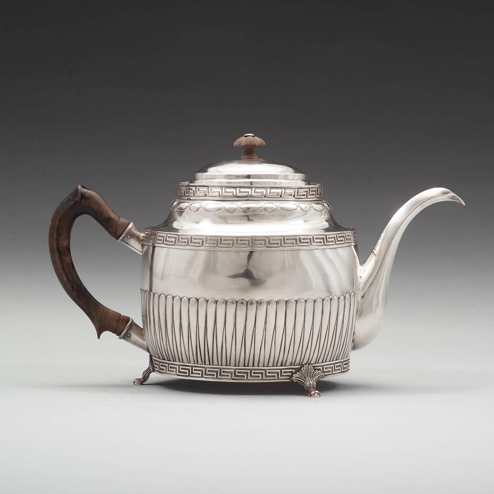 A Swedish 19th century silver tea-pot, mark of Bengt Tellander, Jönköping 1823.