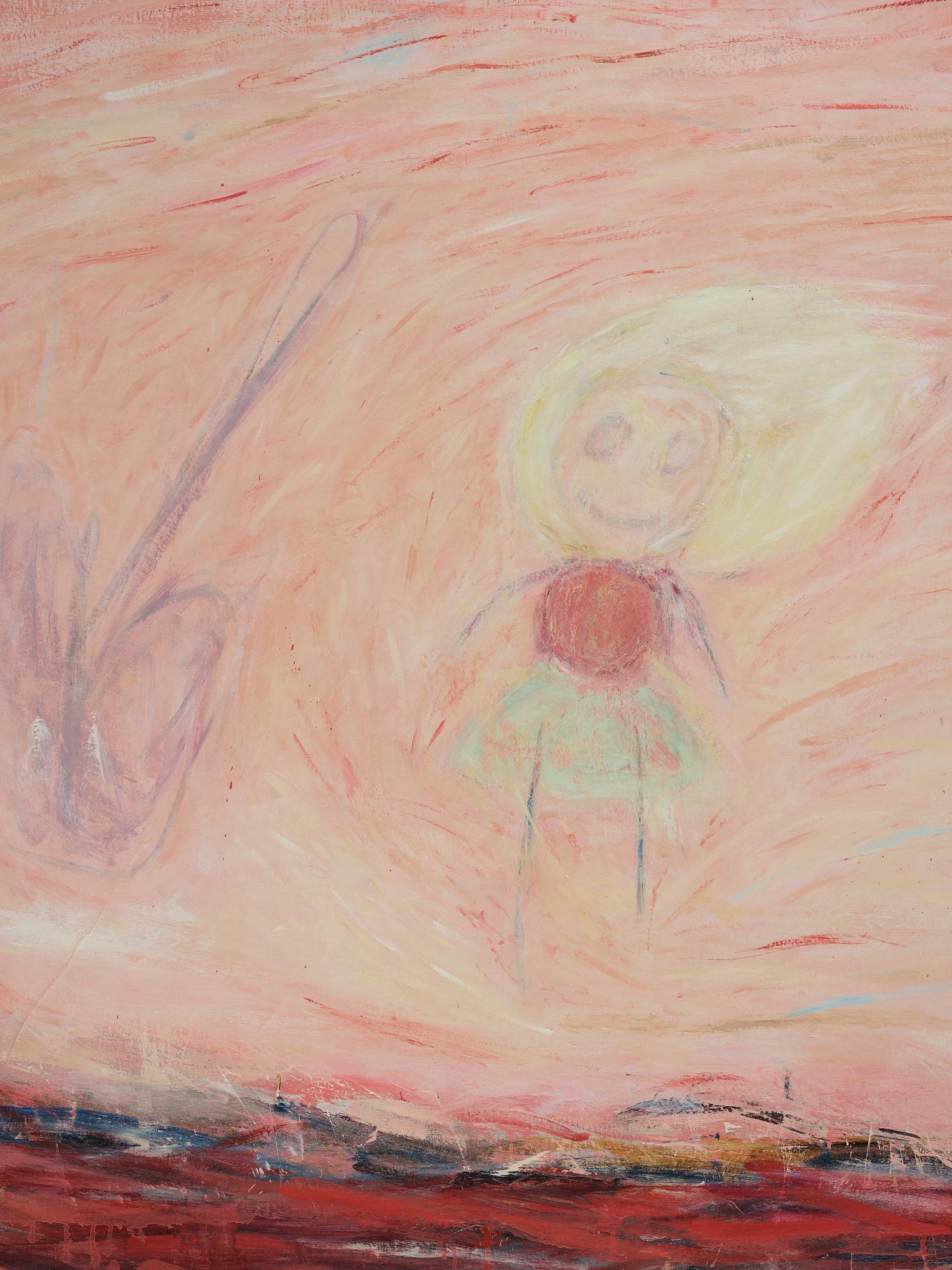 Mette Petri, oil on canvas, signed and dated Los Angeles 1987 on verso.