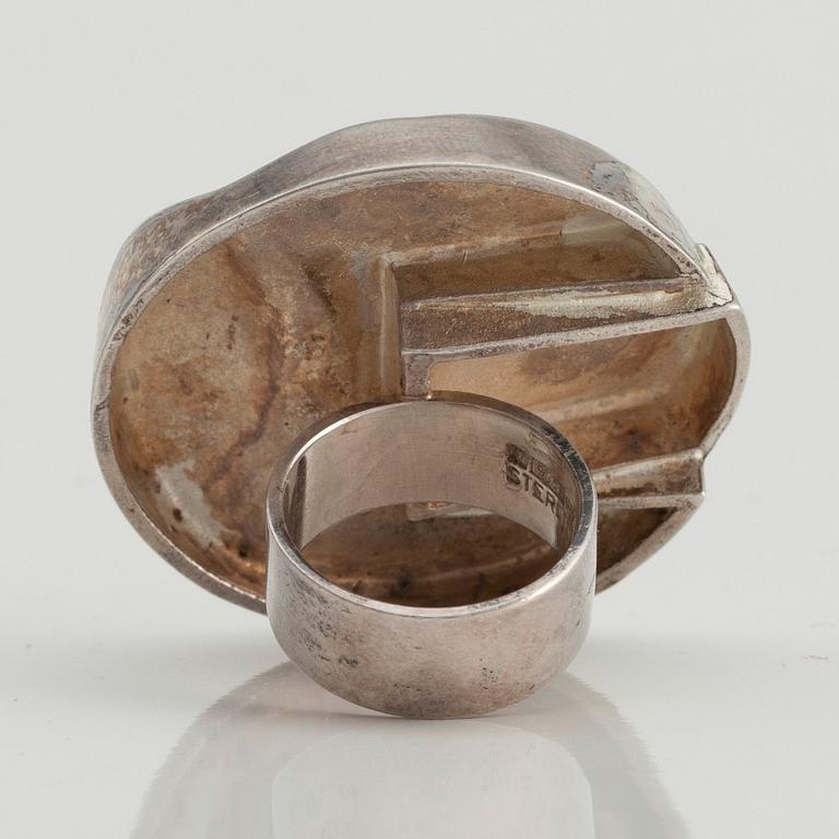 Björn Weckström, RING, sterling silver "At the Gate of Eternity" Lapponia 1971.