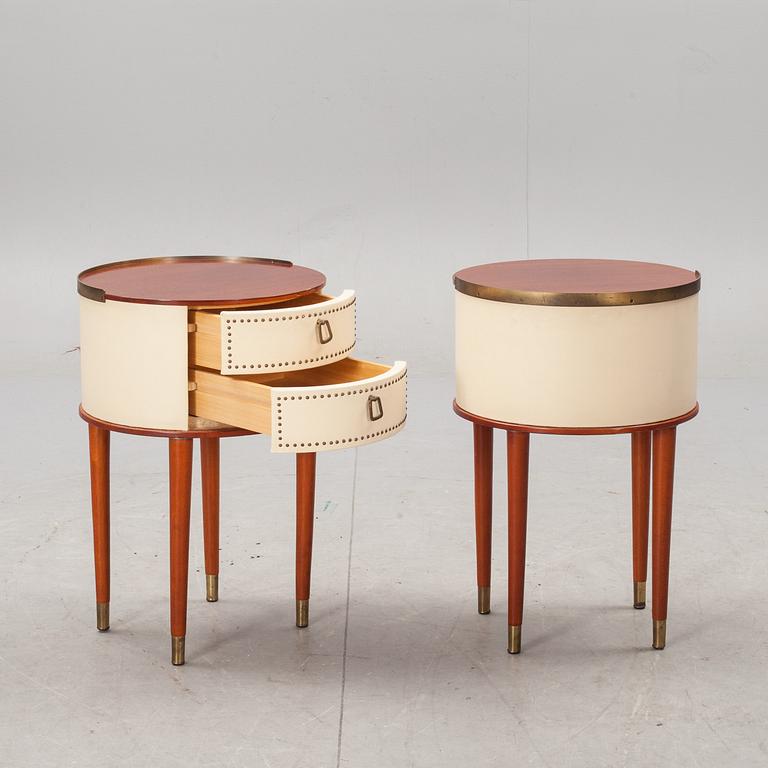 SÄNGBORD, ett par, Halvdan Pettersson Möbelfabrik, Tibro, 1950-tal.