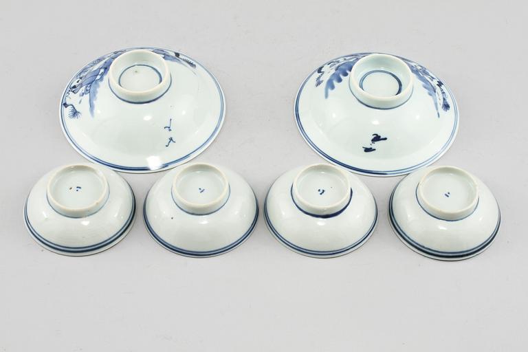 PARTI PORSLIN, 6 delar, Kina, 1900-tal.