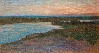 74. Eugène Jansson, "Högsommarnatt" (Vy mot Årstaviken).