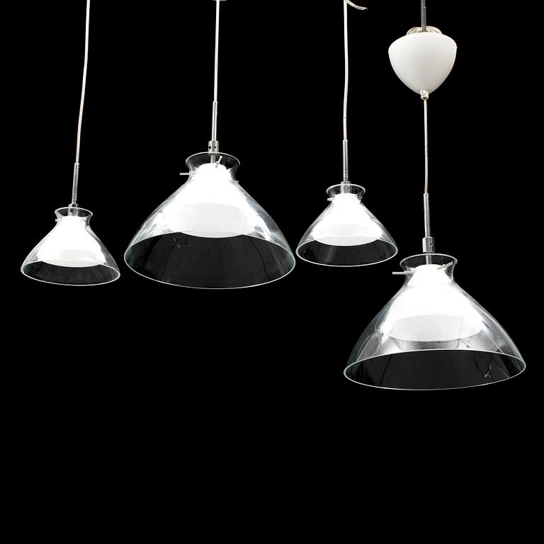 Four Belid ceiling lamps.