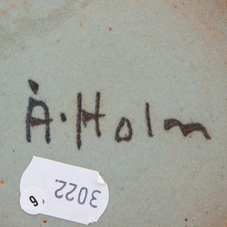 Åke Holm, a signed stonware plate.
