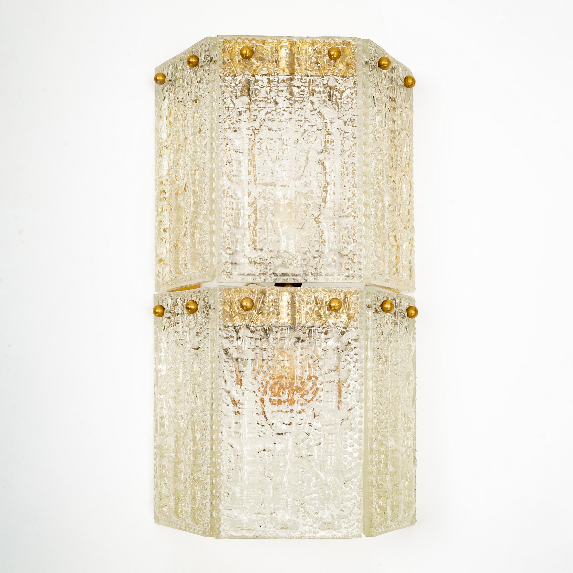 Carl Fagerlund, vägglampor, 4 st, Orrefors, 1900-talets andra hälft.