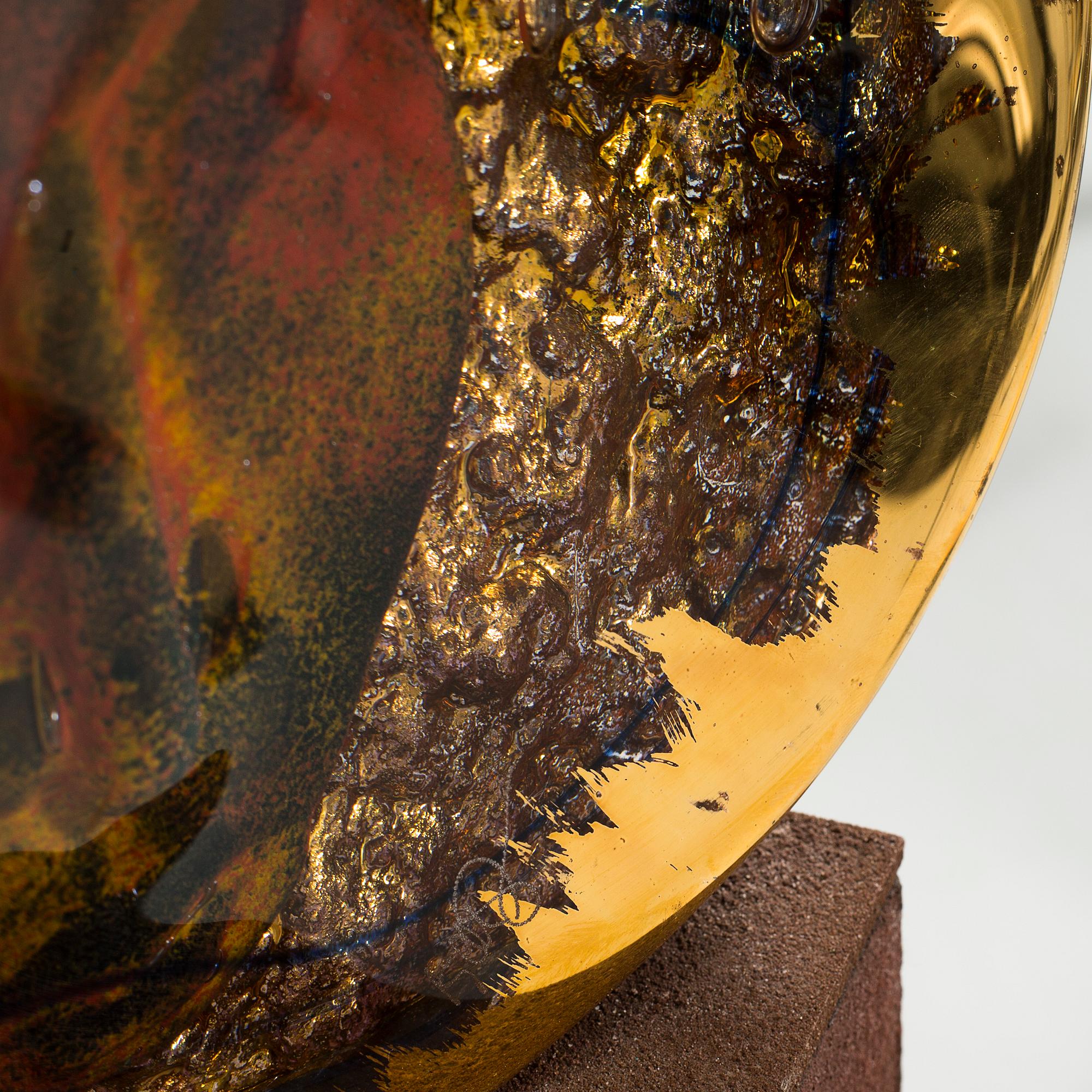 A signed unique glass sculpture by KJELL ENGMAN for Kosta Boda.