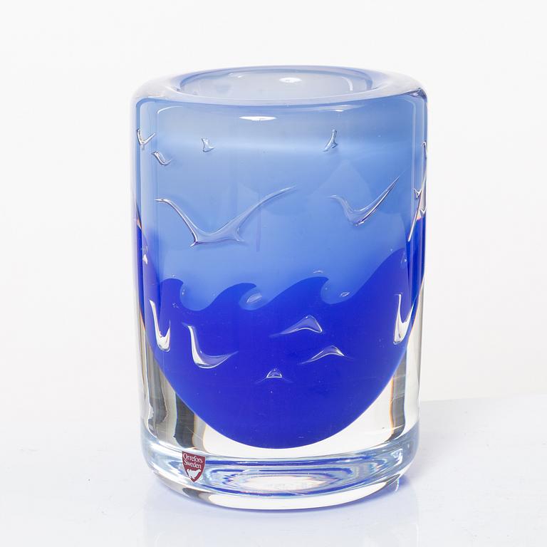 Olle Alberius, a vase, glass, ariel, Orrefors.
