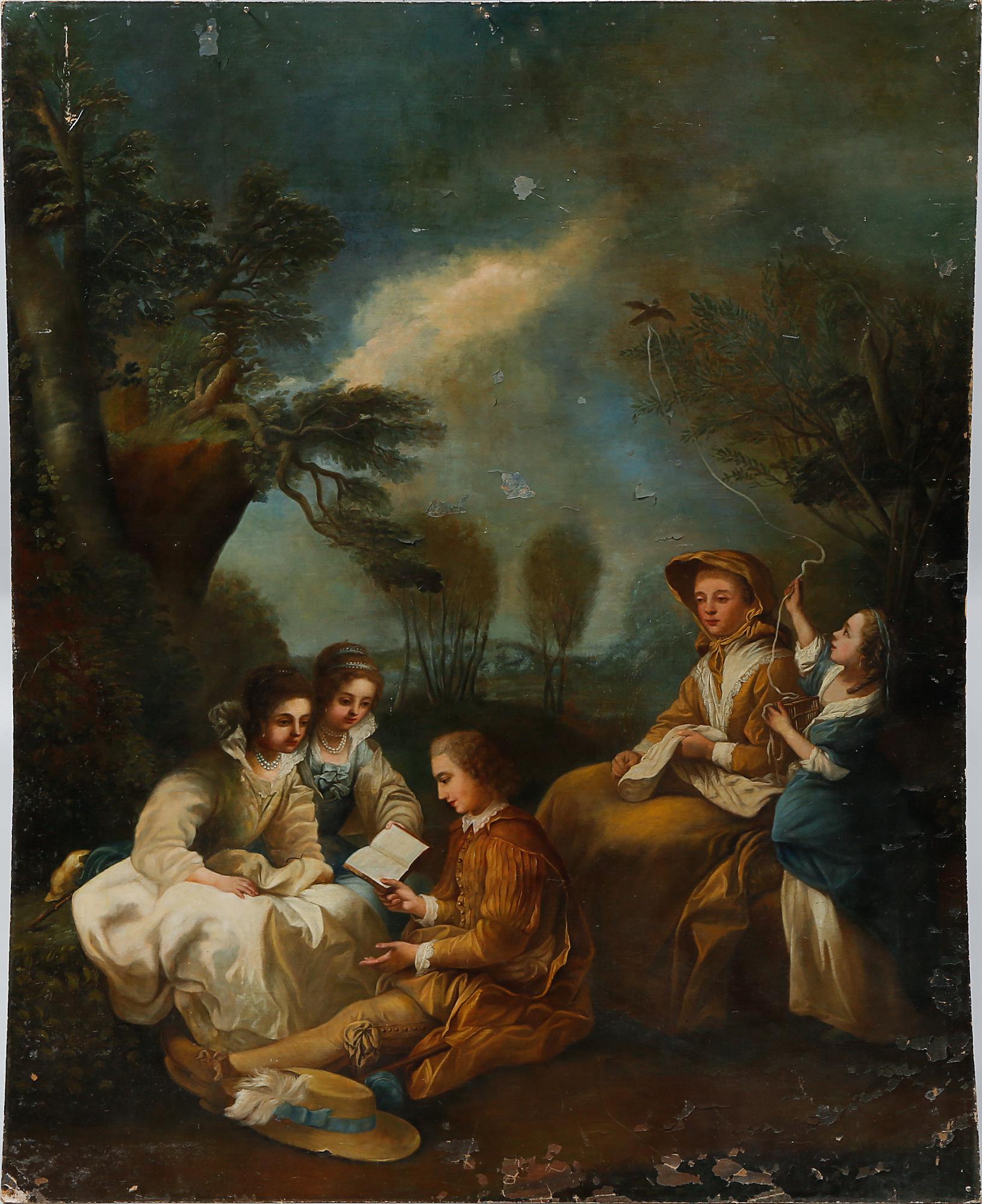 OKÄND KONSTNÄR, olja på duk, osignerad, 1700/1800-tal.