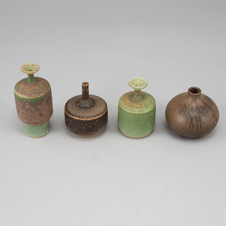 ROLF PALM, a set of four stoneware vases, Mölle, Sweden.