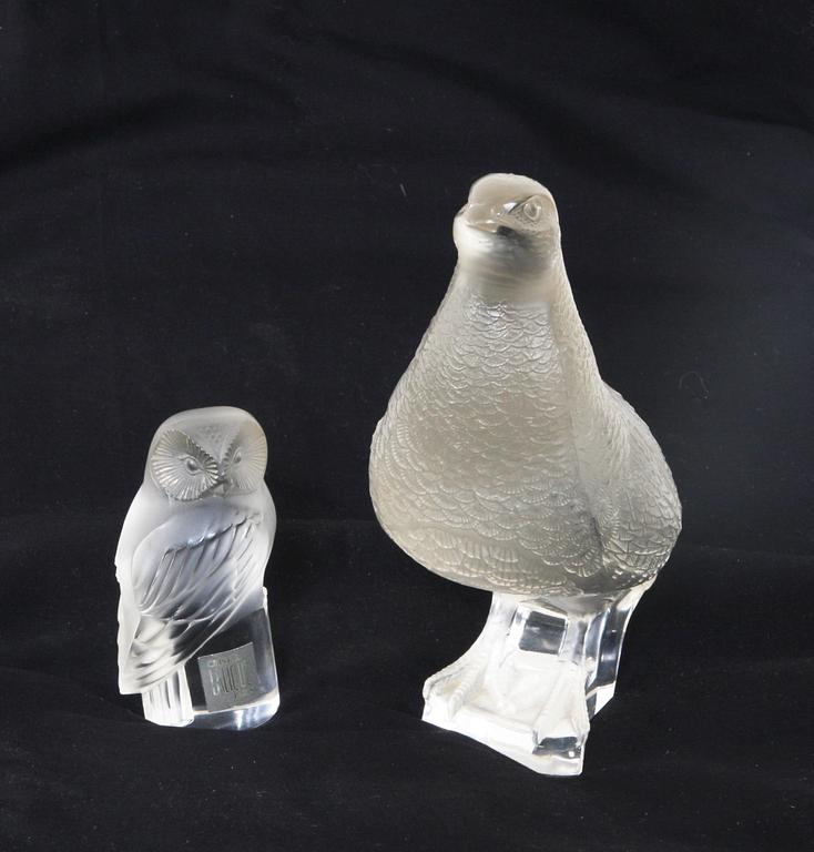 FIGURINER, 2 st, glas, Lalique.