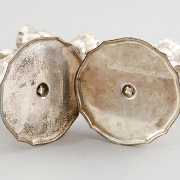 KANDELABRAR, 1 par, silver, 1930-tal. Vikt ca 720 gram.