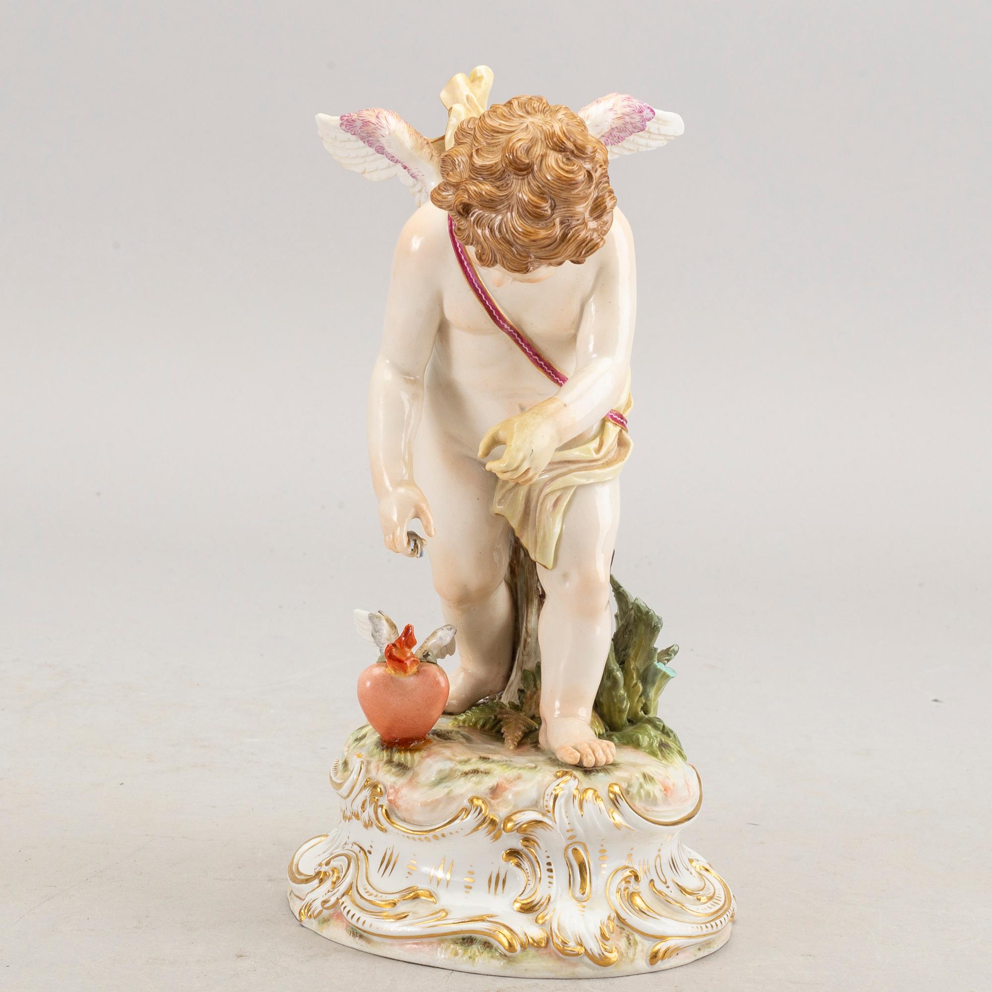 A late 19th century porcelain Meissen figurine.