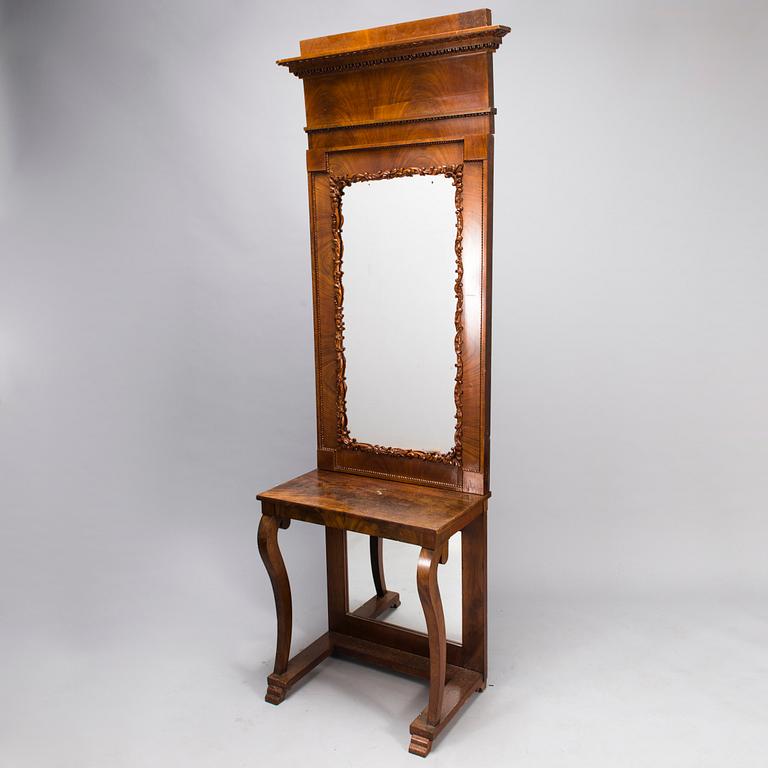 A Biedermeier style mirror and console table from the latter part of the 19th Century.