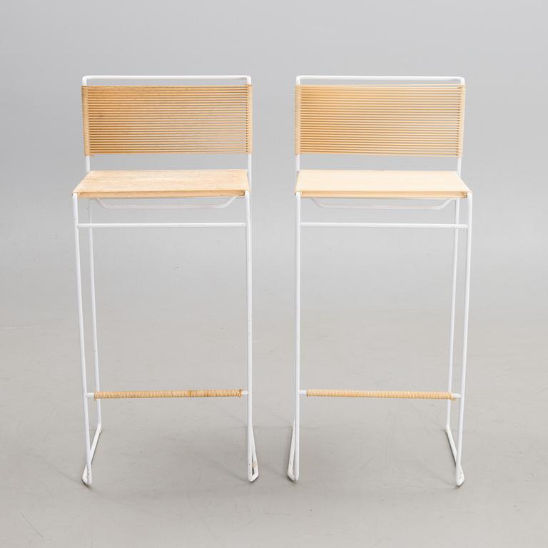 BARSTOLAR, ETT PAR, märkta Fly Line Carre (VI) – Italy, formigivna av Giandomenico Belotti, 1970-tal.