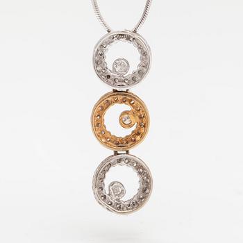 HALSBAND, 14K vit- och gultguld, diamanter ca 0.33 ct tot.