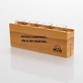 Tapio Wirkkala, snapsglas, 4 st, "Mini", Iittala. I originallåda.