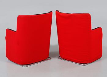 FÅTÖLJER, ett par, "Solo", Lindau & Lindekrantz, Lammhult, modellen formgiven 1983.