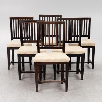 A set of six chairs, 19th century.