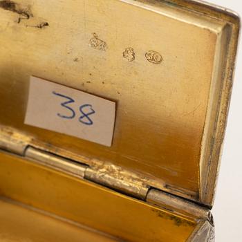Three silver cases, Russia, 19th century.
