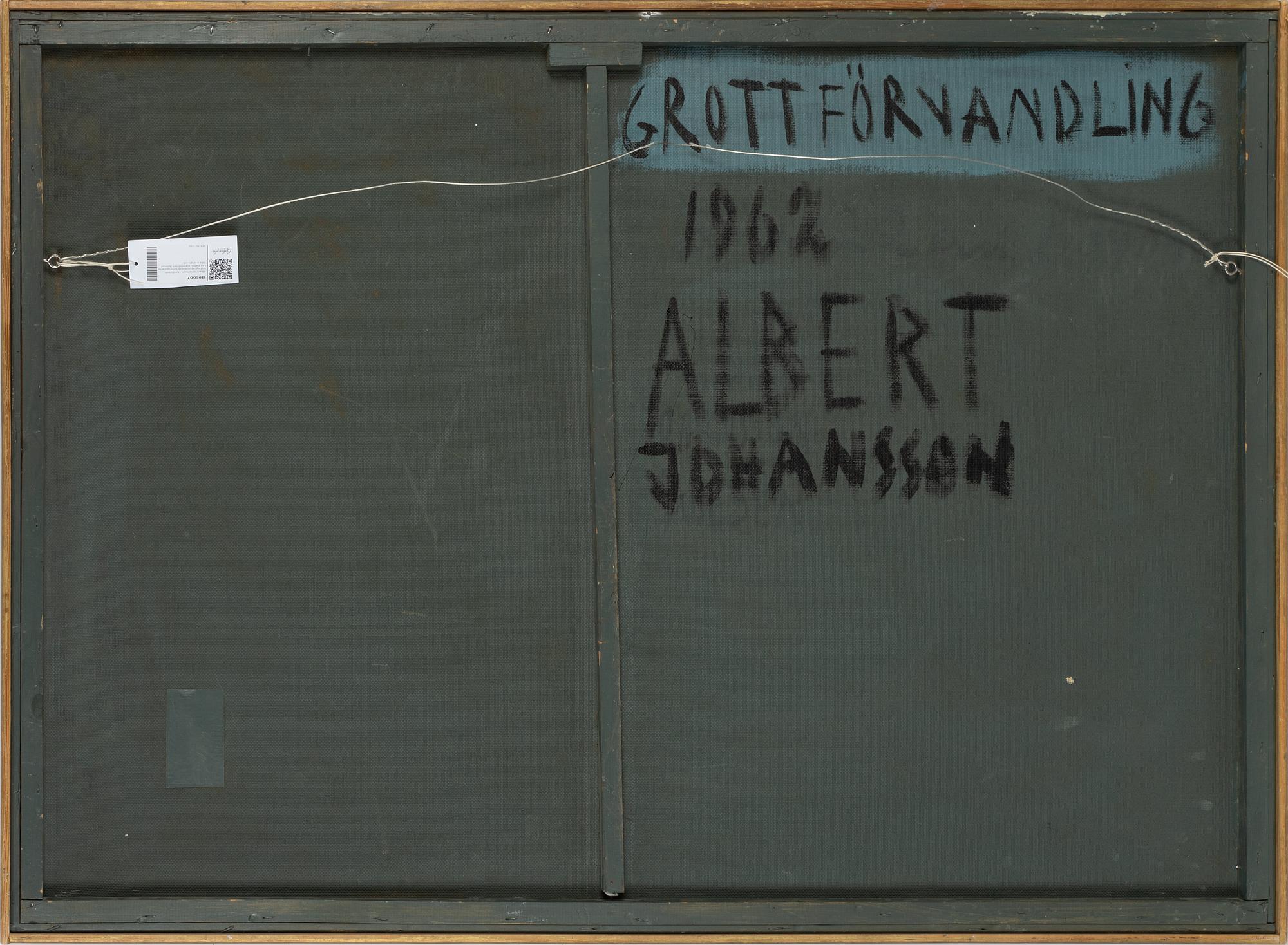 Albert Johansson, mixed media on panel, signed and dated 1962 verso.