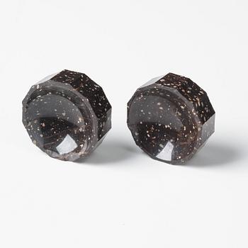A pair of Swedish porphyry salts, early 19th century.