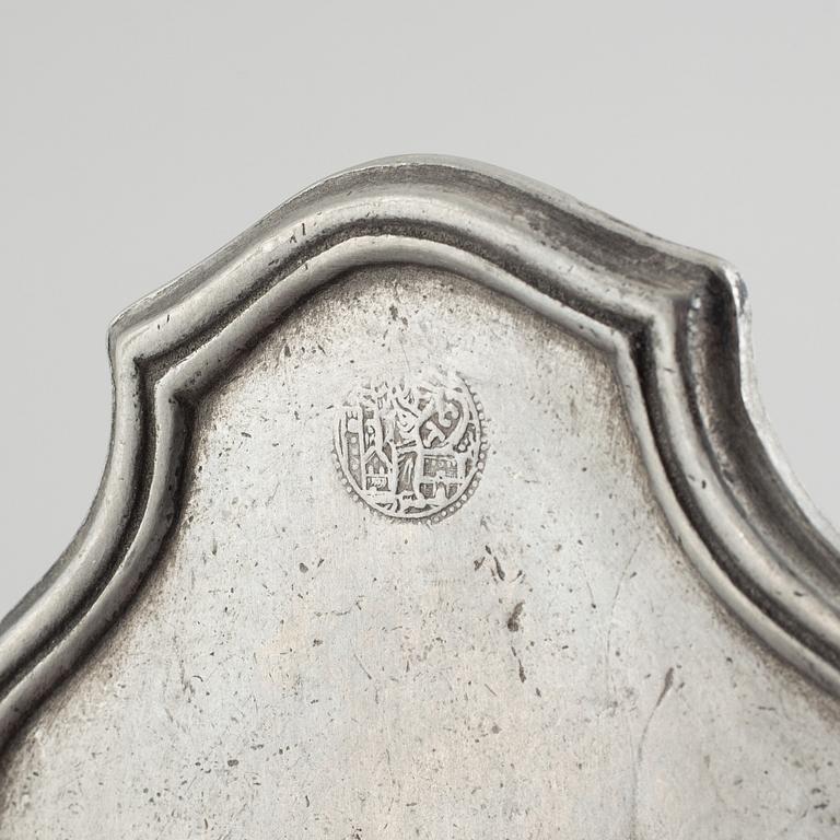 A pair of pewter wall sconces, 1920's/30's.