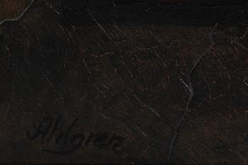 AHLGREN, SVEN, olja på pannå, sign Ahlgren.