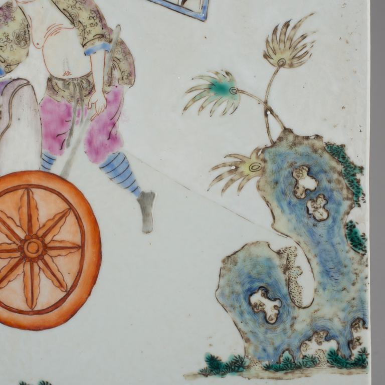 VÄGGPLAKETT, porslin, Kina, 1800-tal.