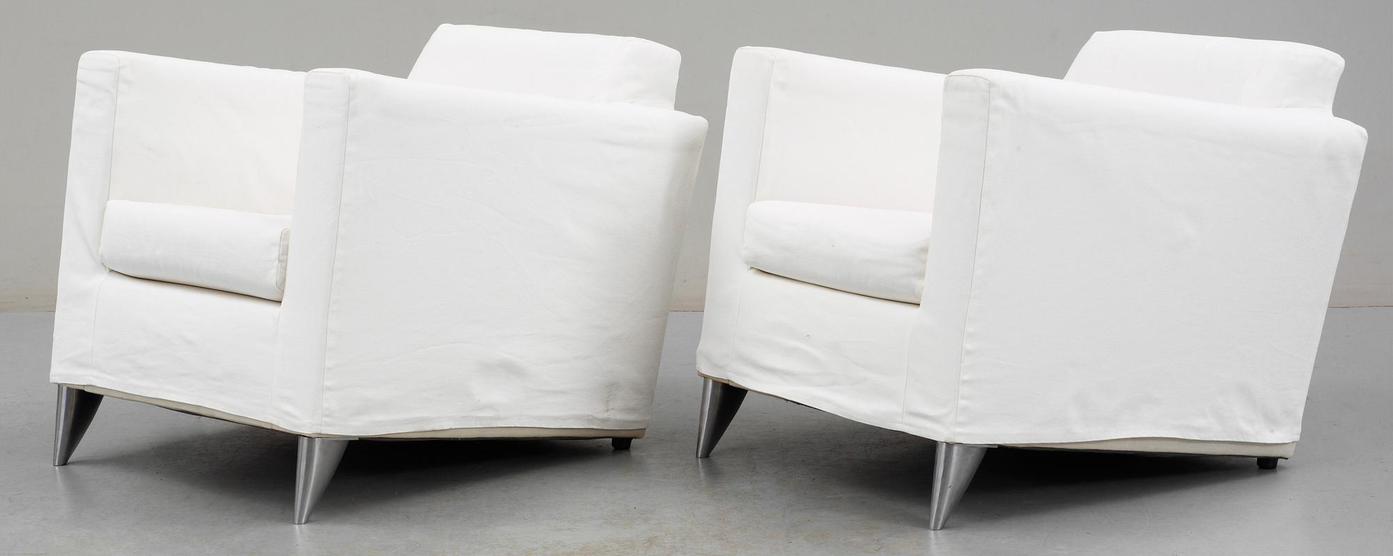 FÅTÖLJER, ett par, "Len Niggelman", Philippe Starck, stämplade Starck.