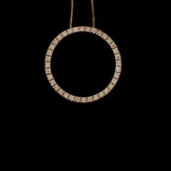 HÄNGE, 14k guld med briljantslipade diamanter, totalt ca 0.82 ct. Vikt 3 g.