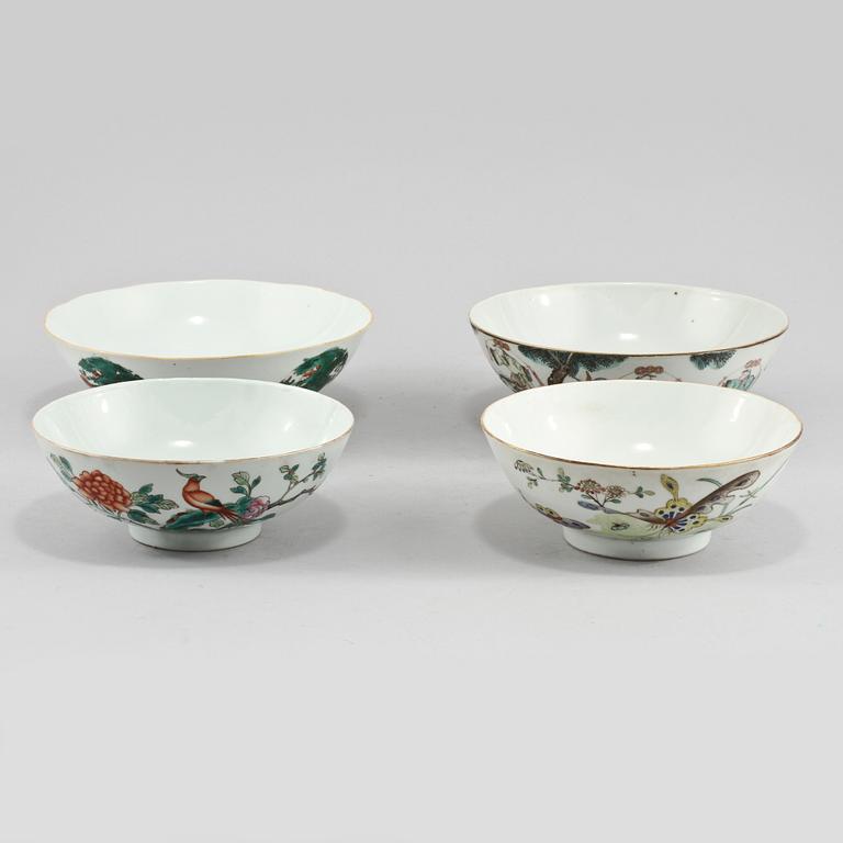 SKÅLAR, 4 st, porslin, Kina, 1900-tal.