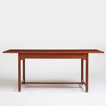 Mogens Koch, an important free standing mahogany desk by N.C. Jensen Kjær, Denmark 1930's.