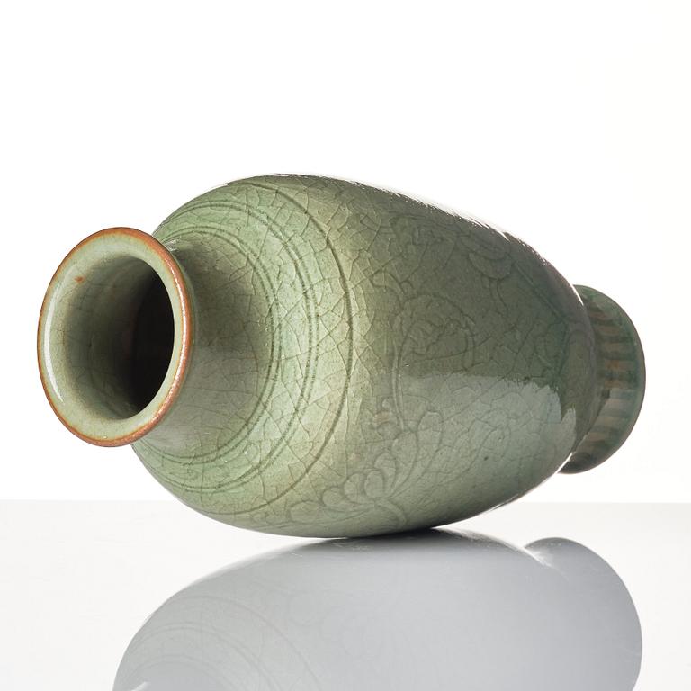 A celadon vase, Ming dynasty (1368-1644).