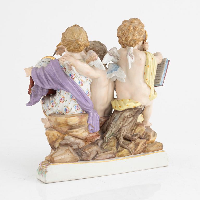Figurinsgrupp, porslin, Meissen, Tyskland, 1800-tal.