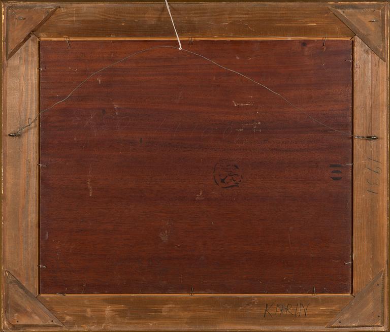 Berndt Lindholm, oil on panel, signed.