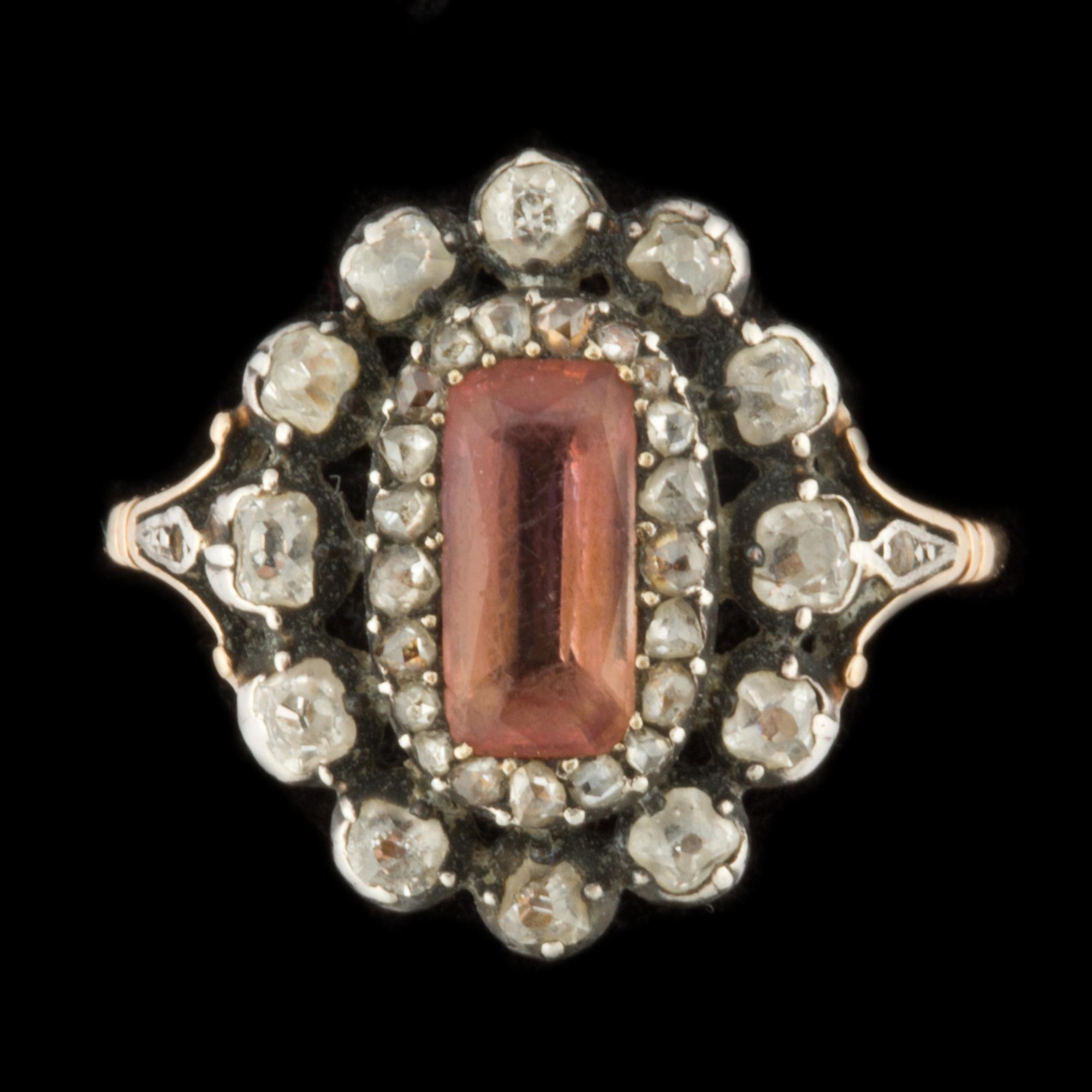 A topaz and rose-cut diamond ring. Made by W.A Bolin jeweller to the Swedish court, Stockholm 1928.