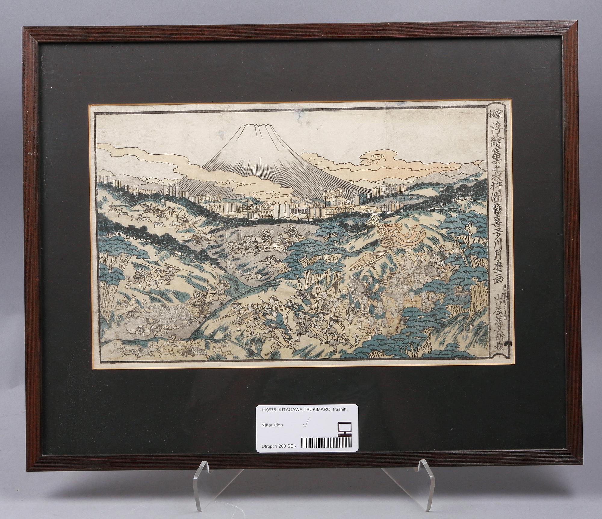 KITAGAWA TSUKIMARO, träsnitt.