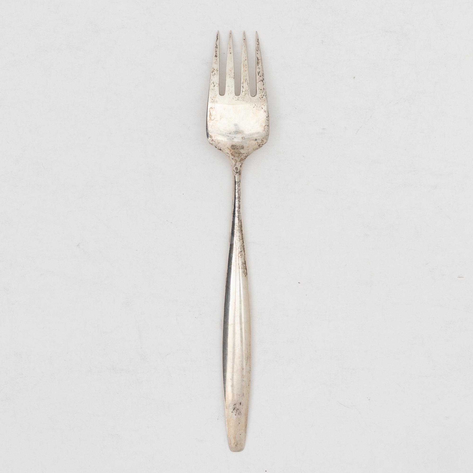 Besticksdelar, 24 st, silver, "Gammal dansk/Old Danish", bl a Cohr, Danmark.