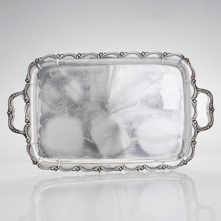 A silver tray, Auran Kultaseppä Oy, Turku 1953.