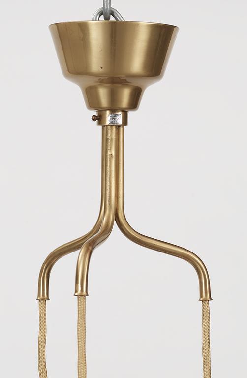 A Hans Bergström brass ceiling lamp by Atelje Lyktan, Sweden 1940-50's.