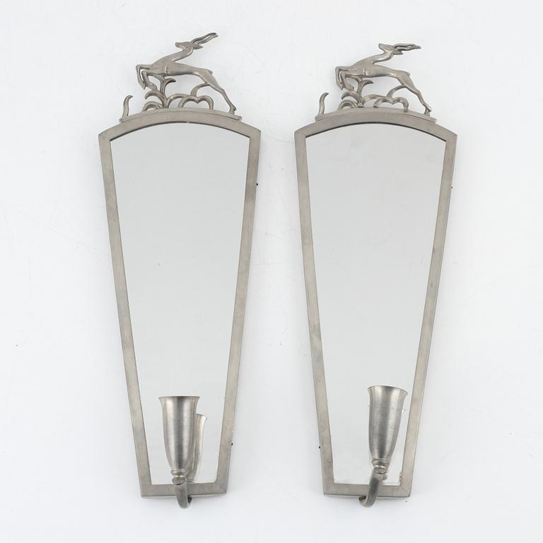 A pair of Swedish Grace wall sconces, mark of CG Hallberg, Stockholm 1931.