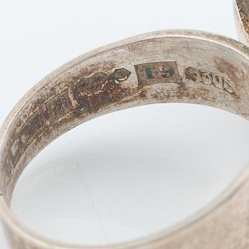 Necklace, bracelet, and a ring, silver with rock crystal, including pieces by Gert Thysell.