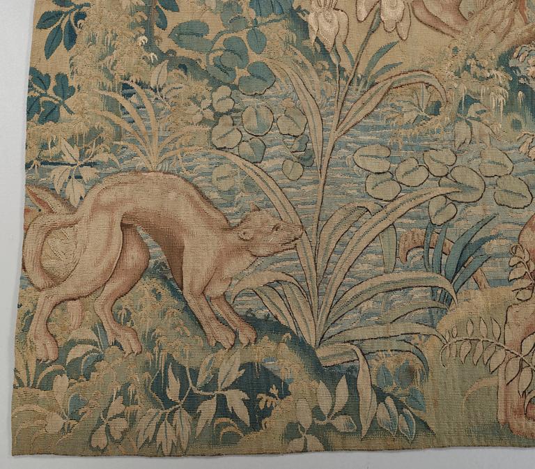VÄVD TAPET, gobelängteknik. Flandern 1500-tal. 177 x 330 cm.