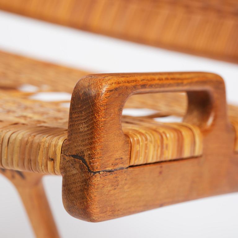Hans J. Wegner, a foldable easy chair model 512, Johannes Hansen, Copenhagen, 1950s-60s.