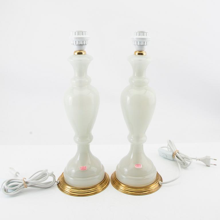 Bordslampor ett par Fratelli Ferro Murano Italien 1900-alets mitt.