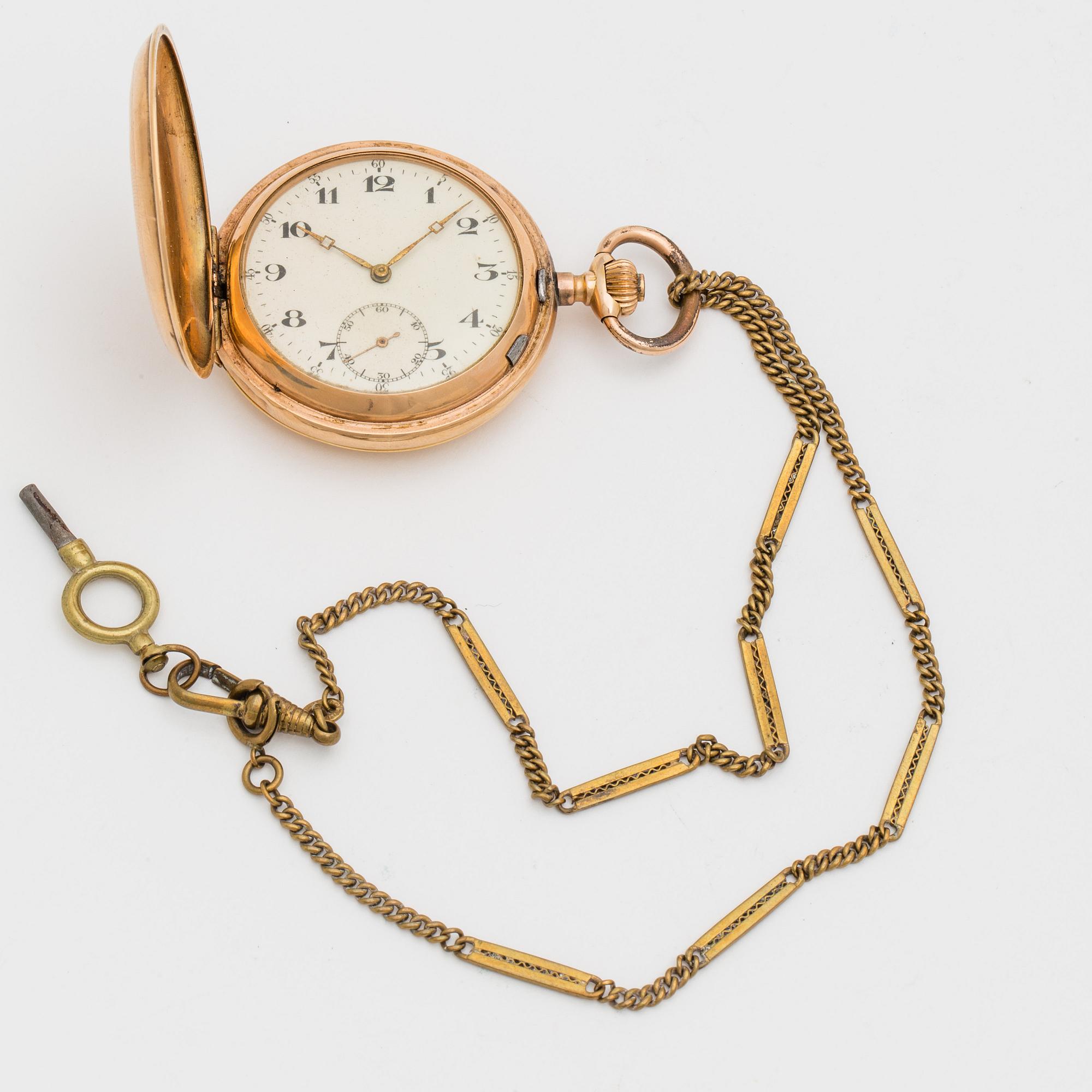 POCKET WATCH, 49 mm, "System Glasshütte", hunting case,