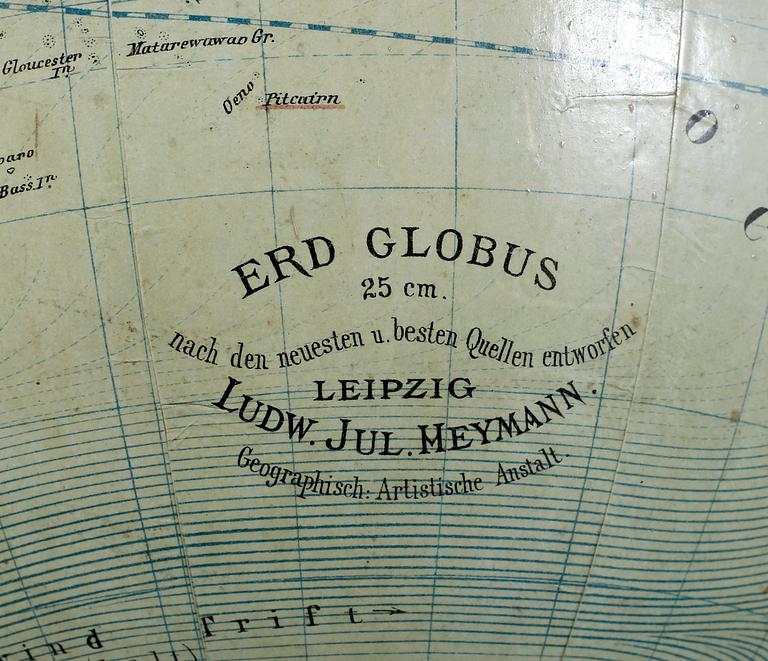 JORDGLOB, Ludw. Jul. Heymann, Leipzig, 1900-talets början.